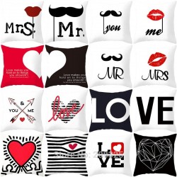 Pillow cover case - Valentine's Day - Love - Ms & Mr - heartsCushion covers