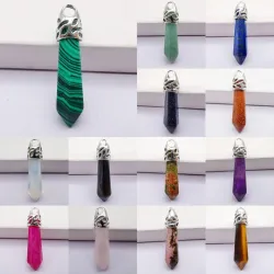 Stenen pilaar hanger - voor het maken van sieraden / kettingen - lapis - malachiet - aventurijn - zandsteen - kristal - opaal...