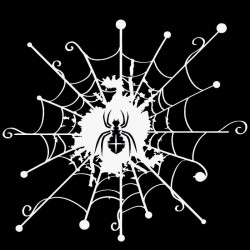 Cartoon web with a spider - car stickerStickers