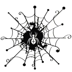 Cartoon web with a spider - car stickerStickers