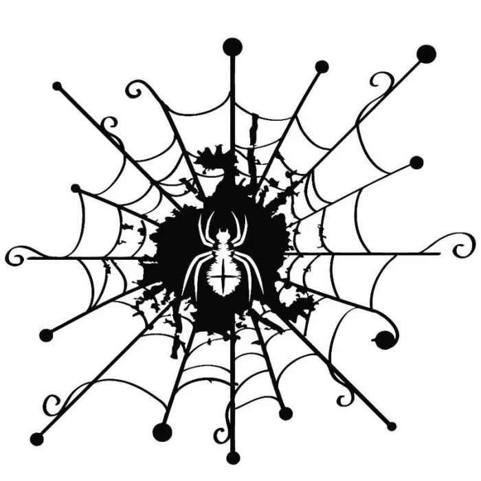 Cartoon web with a spider - car stickerStickers