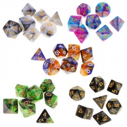 Polyhedral game dices - double-colors - for RPG / DND / MTG table game - 7 piecesPuzzles & Games