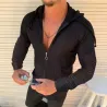 Long sleeve hoodie - with zipper - slimHoodies & Sweatshirt