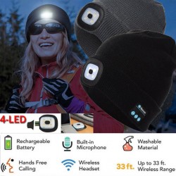 Bluetooth 5.0 - draadloze smart hat - koptelefoon - headset met 4 LedsOor- & hoofdtelefoons