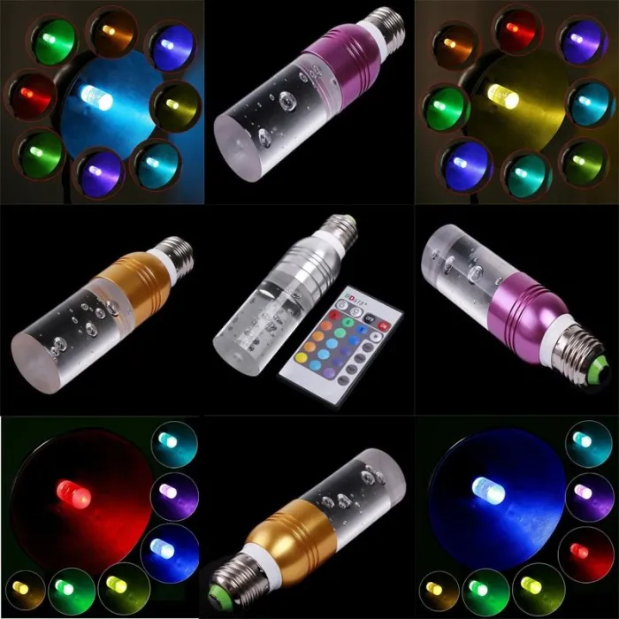 Acryl kristal LED lamp - RGB - E27 - E14 - AC85 - 265VE14