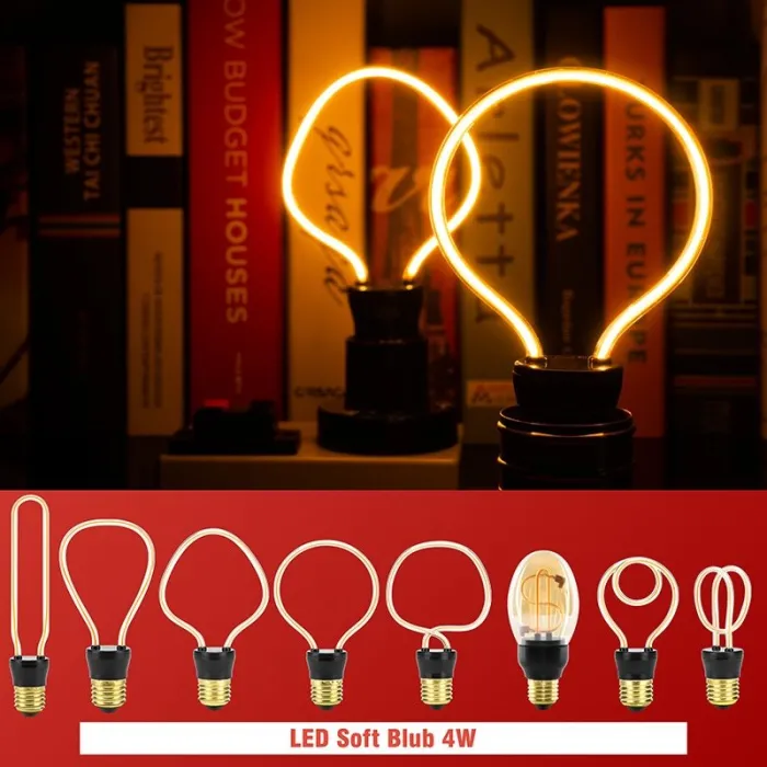 E27 - 220V - 240V - 3W - 4W - 4.5W - vintage LED bulb - irregular designE27