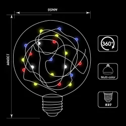 E27 1.7W - LED RGB bulb - dimmable - Christmas decorationE27