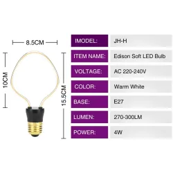 E27 - 220V - 240V - 3W - 4W - 4.5W - vintage LED bulb - irregular designE27
