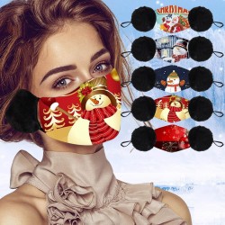 2 in 1 - gezichts- / mondmasker / oorkappen - wasbaar - kerstprintMondmaskers