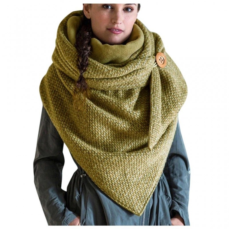 Multi-function thick shawl with button closureScarves