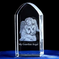 3D laser gegraveerde kubus - Jezus - engel - maagd Maria - kristallen beeldDecoratie