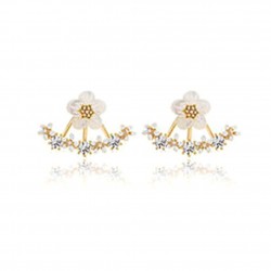 Small daisies with crystals - earringsEarrings