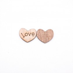 Mini houten liefdeshartjes - decoratie - 100 stuksValentijnsdag