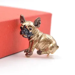 Kleine hond - vergulde brocheBroches