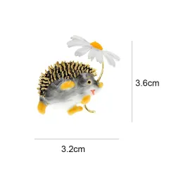 Kleine egel met een bloem - brocheBroches