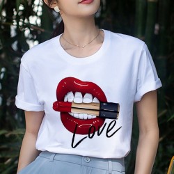 Rode lippen - bullet - Love - bedrukt T-shirtBlouses & overhemden