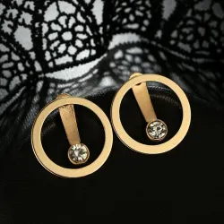 Elegante ronde oorbellen met kristalOorbellen