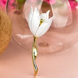 Witte tulp - elegante brocheBroches