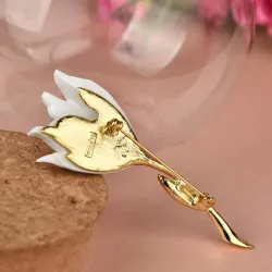 Witte tulp - elegante brocheBroches