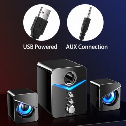Computerspeakerset - Bluetooth 5.0 - USB - stereogeluid - basBluetooth Luidsprekers
