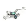 Kristallen kikker - met schelp - vintage brocheBroches