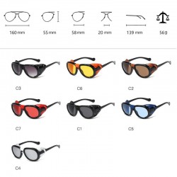 Steampunk zonnebril - met leren zijkanten - UV400 - unisexZonnebril