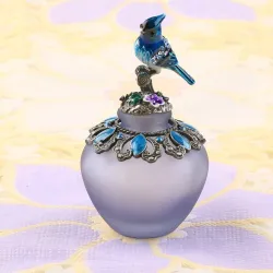 Vintage handgemaakte glazen parfumfles - hervulbaar - blauwe vogel - 40mlParfum