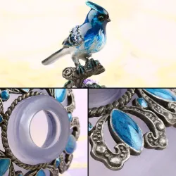 Vintage handgemaakte glazen parfumfles - hervulbaar - blauwe vogel - 40mlParfum