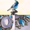 Vintage handmade glass perfume bottle - refillable - blue bird - 40mlPerfumes