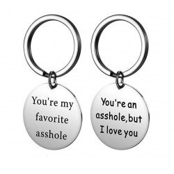 You're My Favorite Asshole - round keychainSleutelhangers
