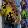 Hoodie with cat print - long sleeve sweaterHoodies & Jumpers