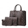 Fashionable leather snake pattern - shoulder / crossbody bag - 3 piecesSets