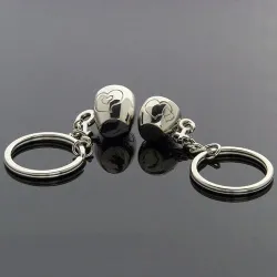 Gegraveerde hartvormige bekers - sleutelhanger voor koppels - 2 stuksSleutelhangers