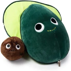 Pluche kussen van avocado - met klein speeltje erinKnuffels