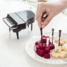 Pianovormige fruit / snacks vorken - tandenstokers - 9 stuksBestek
