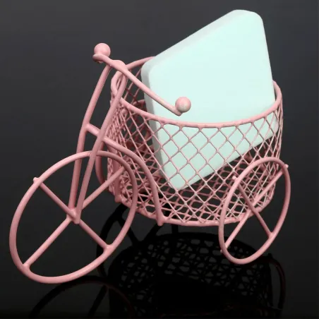 Vintage driewieler - ijzeren fiets met mand - opbergdoos - woondecoratieDecoratie