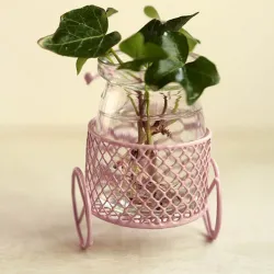 Vintage driewieler - ijzeren fiets met mand - opbergdoos - woondecoratieDecoratie