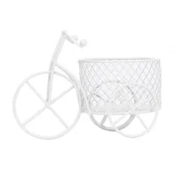 Vintage driewieler - ijzeren fiets met mand - opbergdoos - woondecoratieDecoratie
