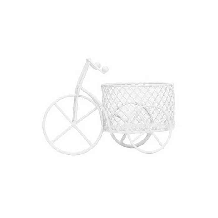Vintage driewieler - ijzeren fiets met mand - opbergdoos - woondecoratieDecoratie