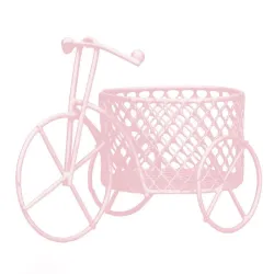 Vintage driewieler - ijzeren fiets met mand - opbergdoos - woondecoratieDecoratie