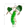 Groene erwten met parels - kristallen brocheBroches