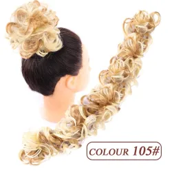 Elastische scrunchie - krullend synthetisch haar - knot - paardenstaart - haarverlengingPruiken