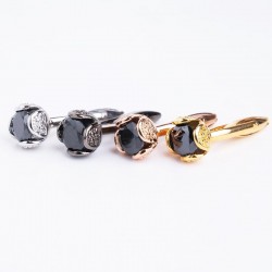 Luxe manchetknopen met zwart kristal - 2 stuksManchetknopen