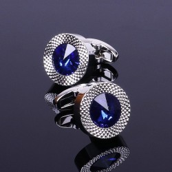 Round blue crystal cufflinks - 2 piecesCufflinks