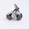 Luxurious cufflinks with black crystal - 2 piecesCufflinks