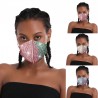 Gezicht / mond beschermend masker - herbruikbaar - stofdicht - kleurrijke strass steentjesMondmaskers