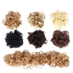 Elastische scrunchie - krullend synthetisch haar - knot - paardenstaart - haarverlengingPruiken