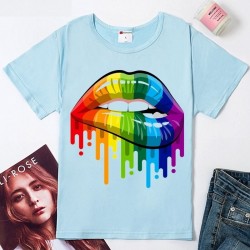 Sexy rainbow lips - t-shirt - short sleeveBlouses & shirts