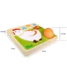3D houten puzzel - meerlagige legpuzzel - hen die eieren legt - kippengroei - educatief speelgoedHouten