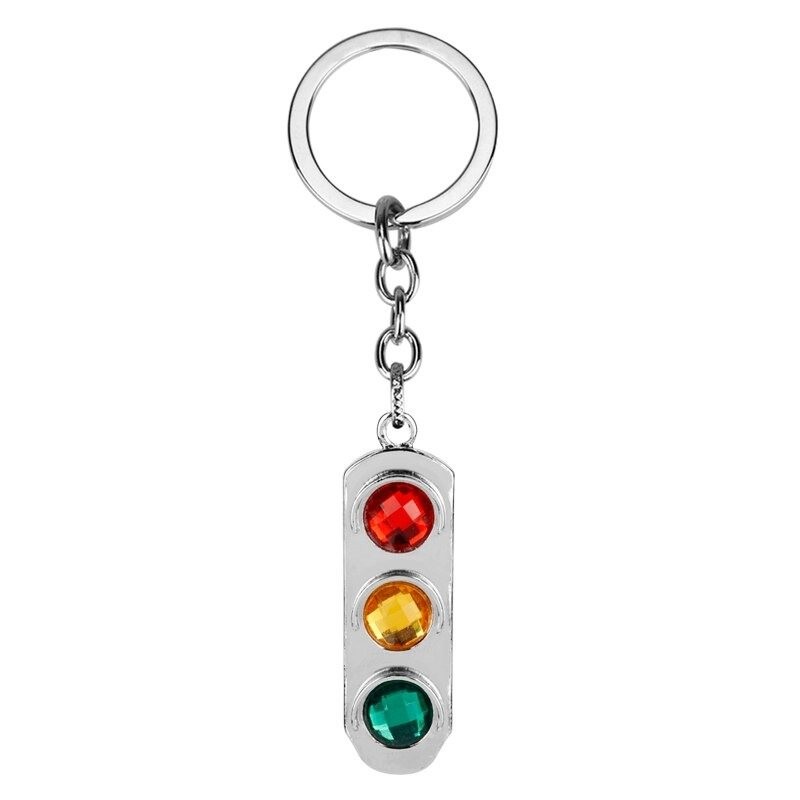 Crystal traffic lights - metal keychainKeyrings